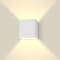 Luxrite Luxrite Square LED Up and Down Wall Sconce, Metal, 5CCT 2700K-5000K, 15W, 1000LM, IP65, ETL - White LR40310-1PK - alternate 1